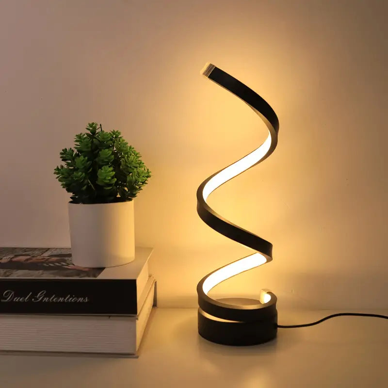 Lampe de table LED moderne design spirale