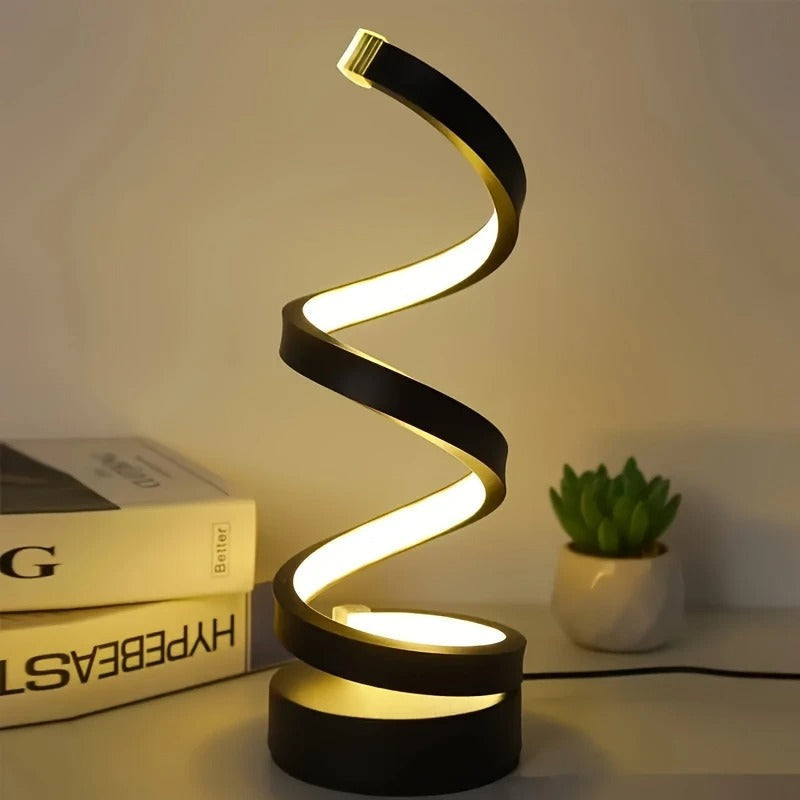 Lampe de table LED moderne design spirale