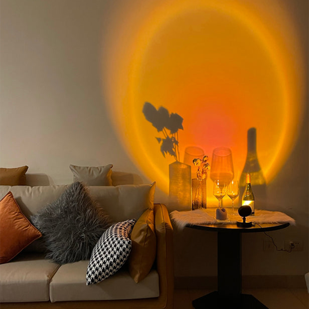 Lampe de table LED rétro coucher de soleil