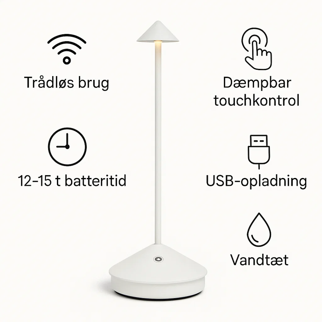 Lampe de table sans fil à intensité variable et étanche