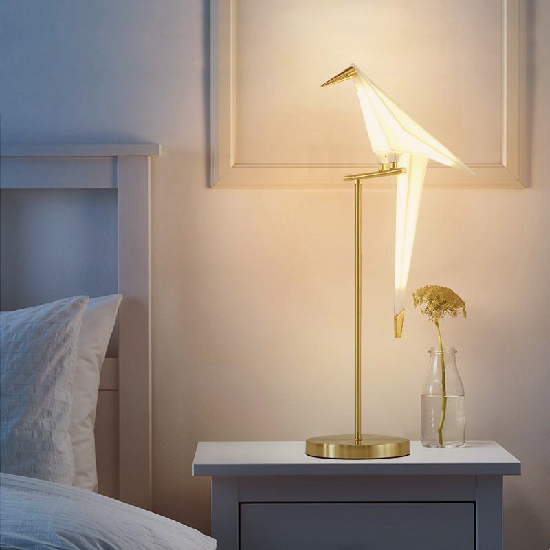 Lampe élégante oiseau en origami - Fixation magnétique