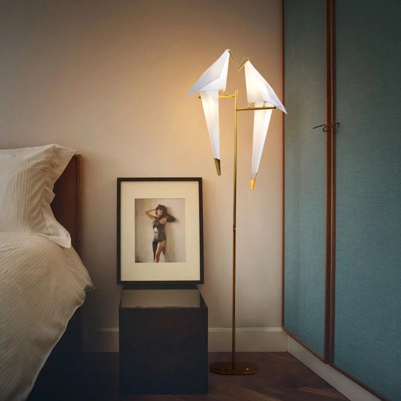 Lampe élégante oiseau en origami - Fixation magnétique