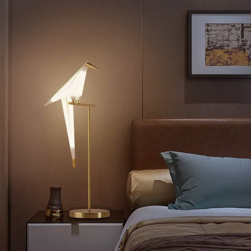 Lampe élégante oiseau en origami - Fixation magnétique