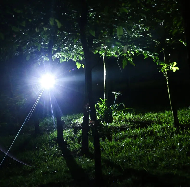 Lampe frontale LED puissante étanche avec zoom et batterie rechargeable pour activités outdoor