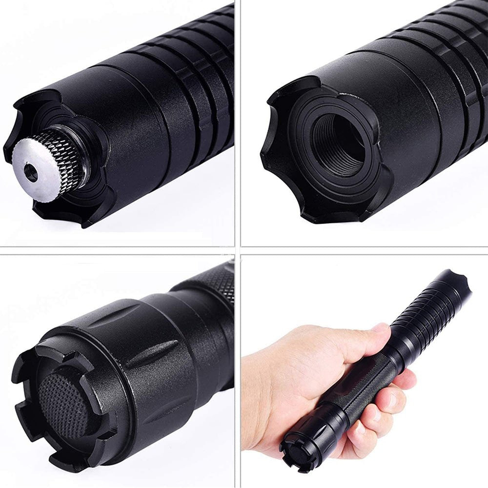 Lampe laser bleue | Intensité optique élevée 450 nm | Portée tactique supérieure à 5000 m | Corps en aluminium avec foyer ajustable | Lampe avec capacité d'allumage thermique