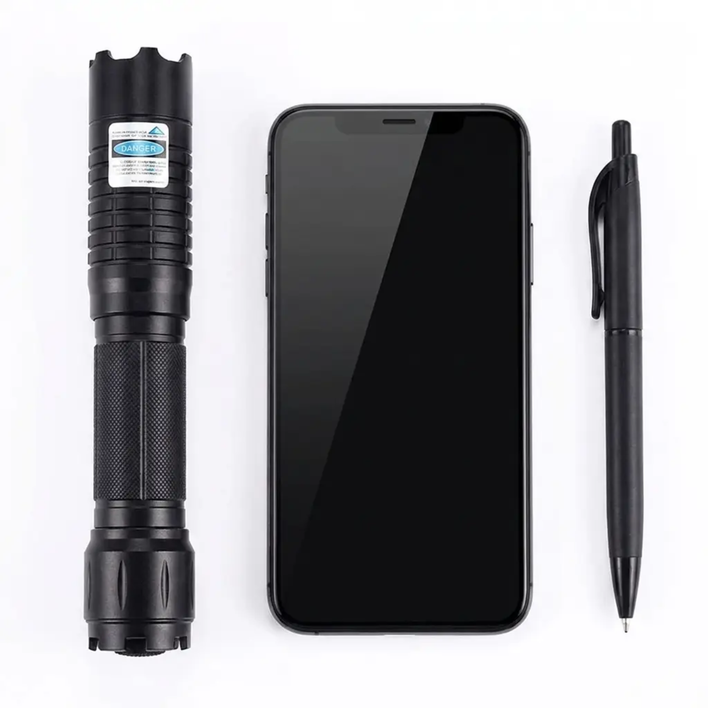 Lampe laser bleue | Intensité optique élevée 450 nm | Portée tactique supérieure à 5000 m | Corps en aluminium avec foyer ajustable | Lampe avec capacité d'allumage thermique