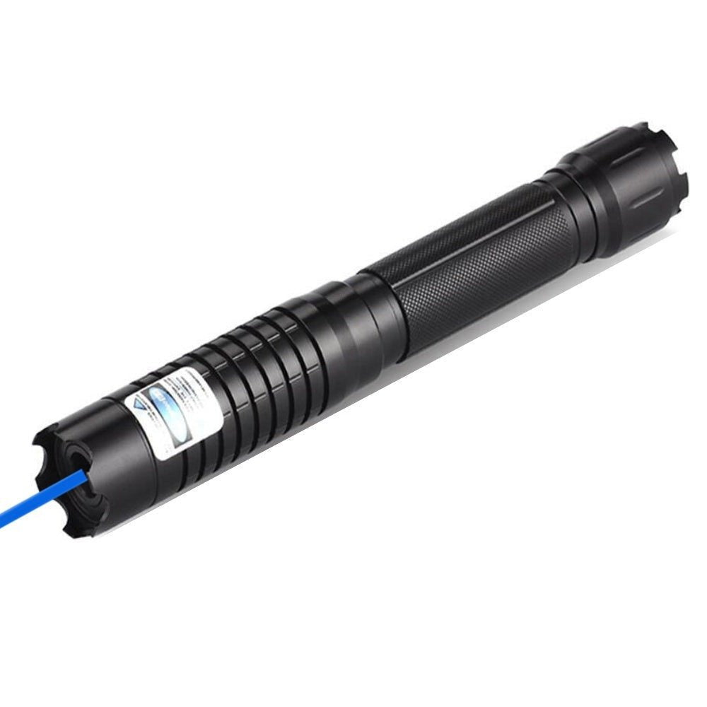 Lampe laser bleue | Intensité optique élevée 450 nm | Portée tactique supérieure à 5000 m | Corps en aluminium avec foyer ajustable | Lampe avec capacité d'allumage thermique