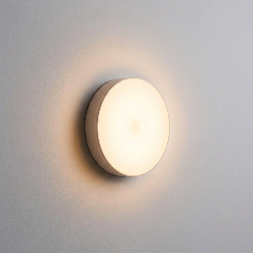 Lampe LED ronde blanche avec détecteur de mouvement, luminosité réglable, ABS, montage sans fil