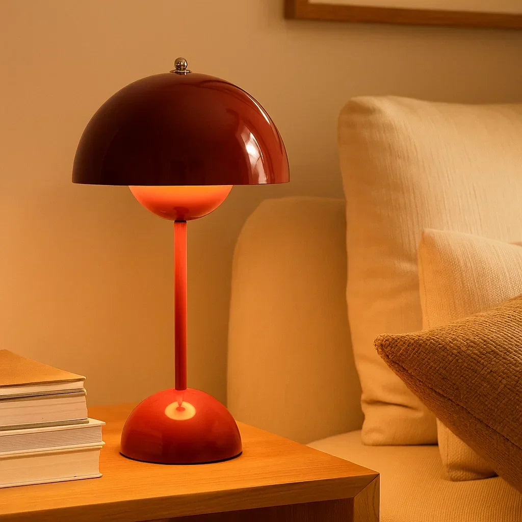 Lampe LED sans fil dimmable de style scandinave en forme de champignon