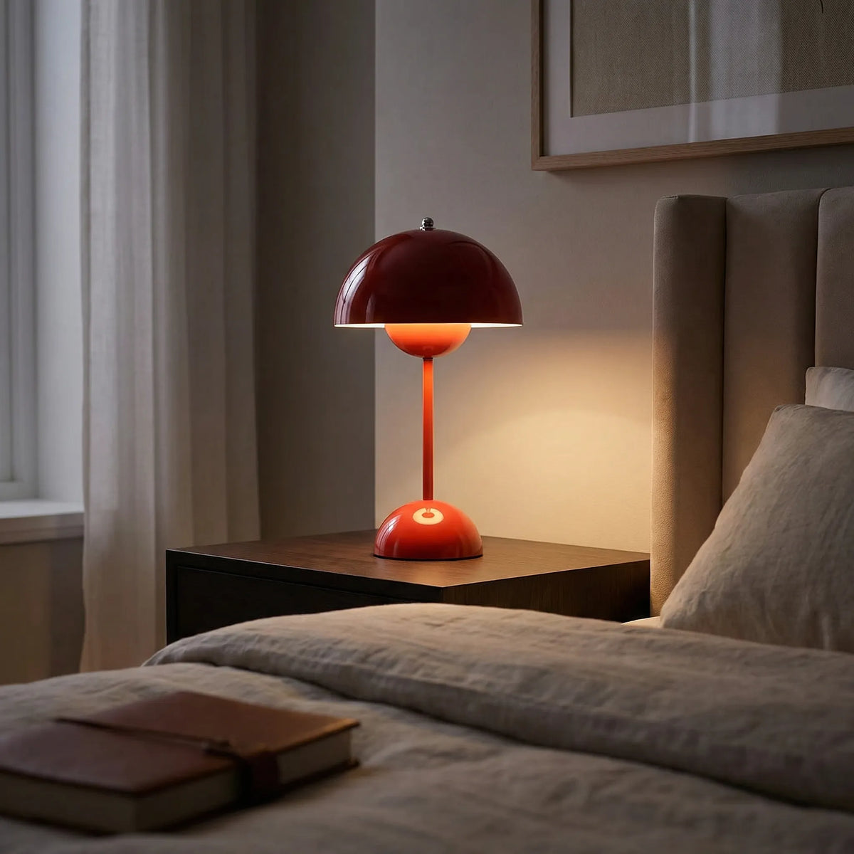 Lampe LED sans fil dimmable de style scandinave en forme de champignon