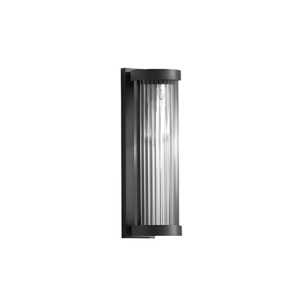 Lampe solaire d'extérieur cylindrique en métal et verre