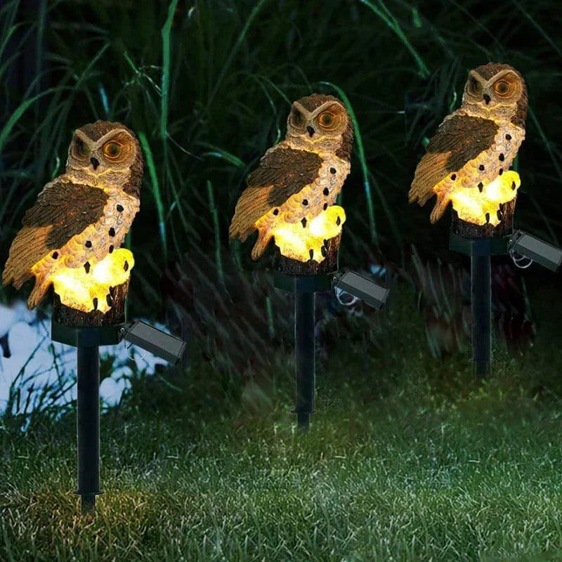 Lampe solaire de jardin chouette étanche, décoration d'extérieur, hauteur 45 cm