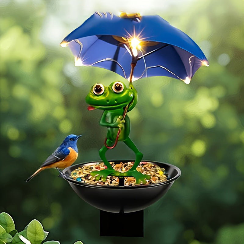 Lampe solaire lumineuse en forme de grenouille pour le jardin