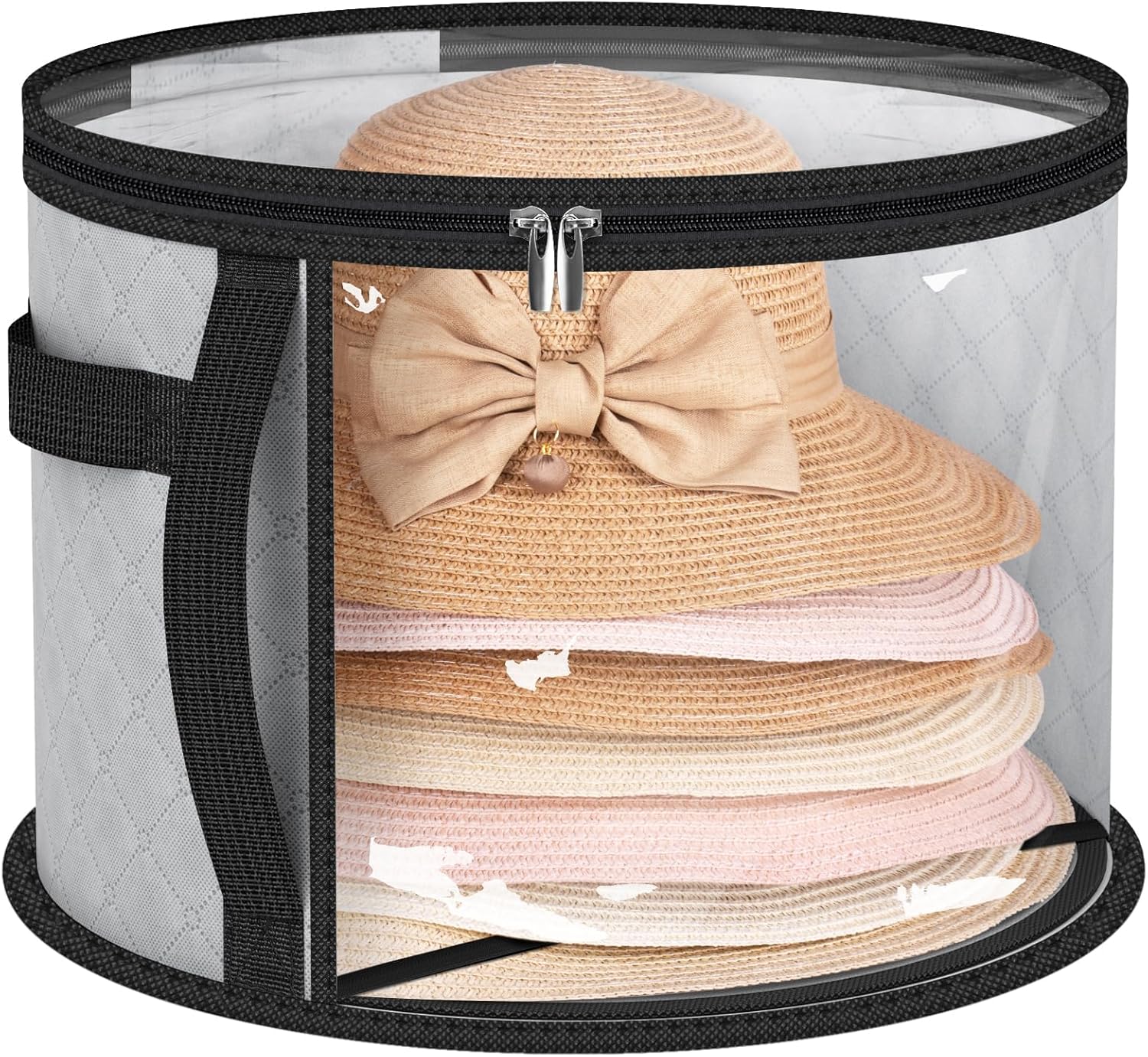 Large Clear Hat Storage Case – Wide-Brim Hat Organizer with Handles