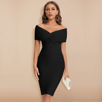 LEATE - Vestido elegante tipo bata con escote en V