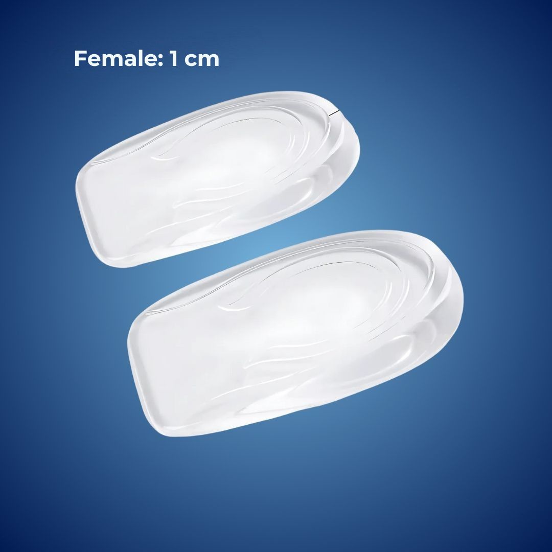 LiftComfort Silicone Gel Heel Lifting Inserts | Height Increase - Pain Relief for Plantar Fasciitis - Shock Absorption - Better Posture Olvoria