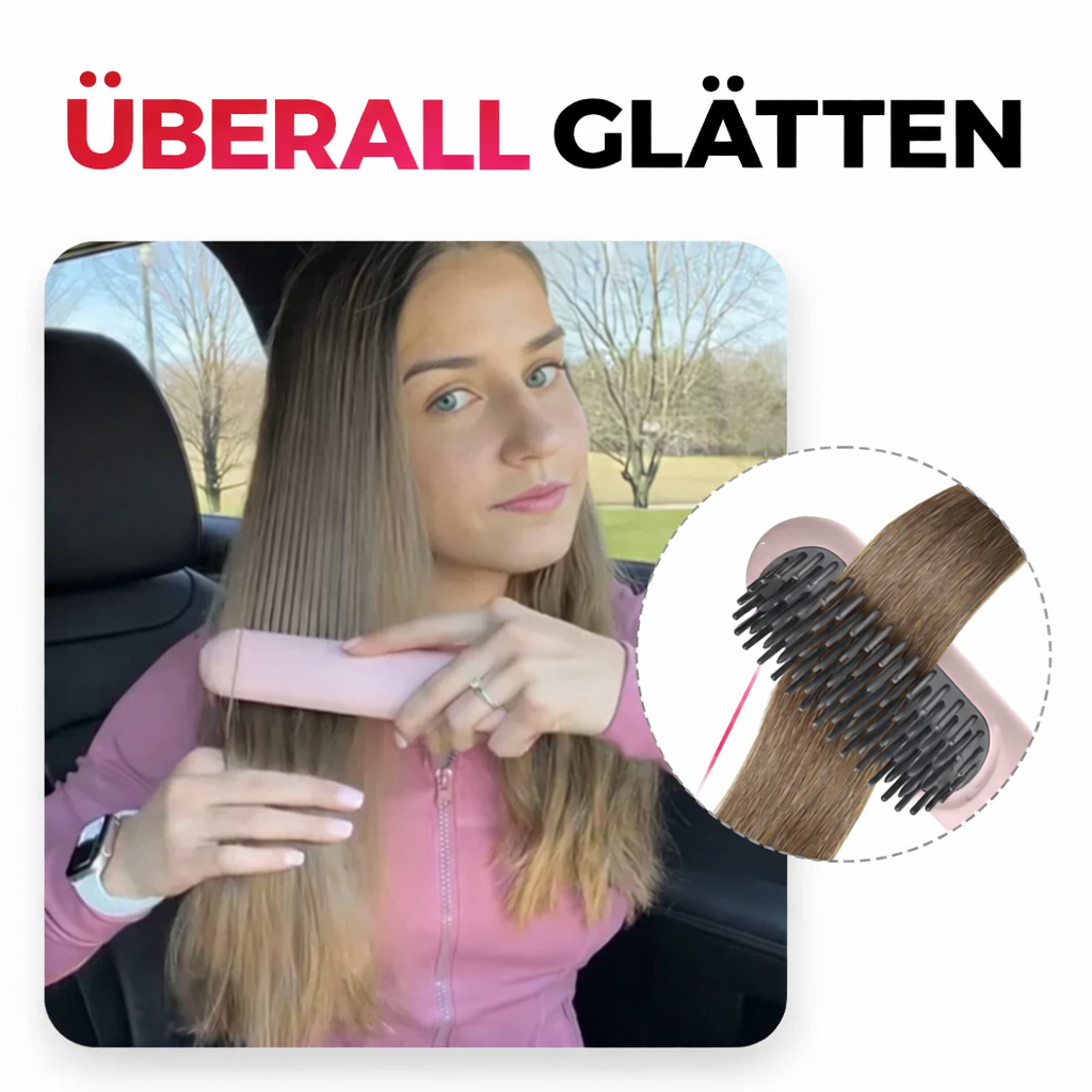 Lisseur sans fil | Brosse lissante | Coiffage rapide et cheveux brillants