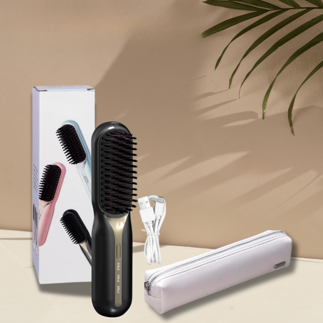 Lisseur sans fil | Brosse lissante | Coiffage rapide et cheveux brillants
