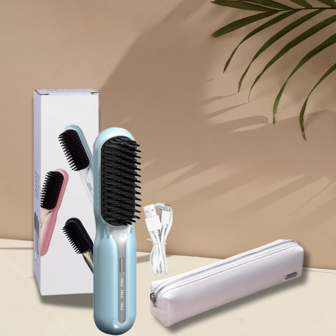 Lisseur sans fil | Brosse lissante | Coiffage rapide et cheveux brillants