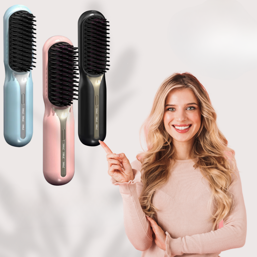 Lisseur sans fil | Brosse lissante | Coiffage rapide et cheveux brillants