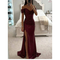 Robe longue bustier pour femmes avec fente latérale