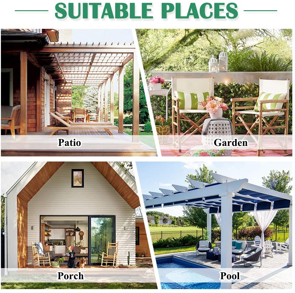 Lot de 2 rideaux d'extérieur imperméables pour terrasse avec œillets, coupe-vent et brise-vue