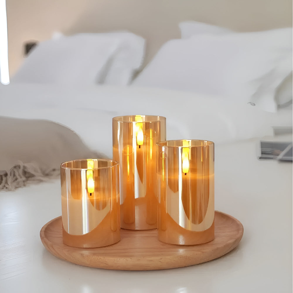 Lot de 3 bougies LED sans flamme 3D