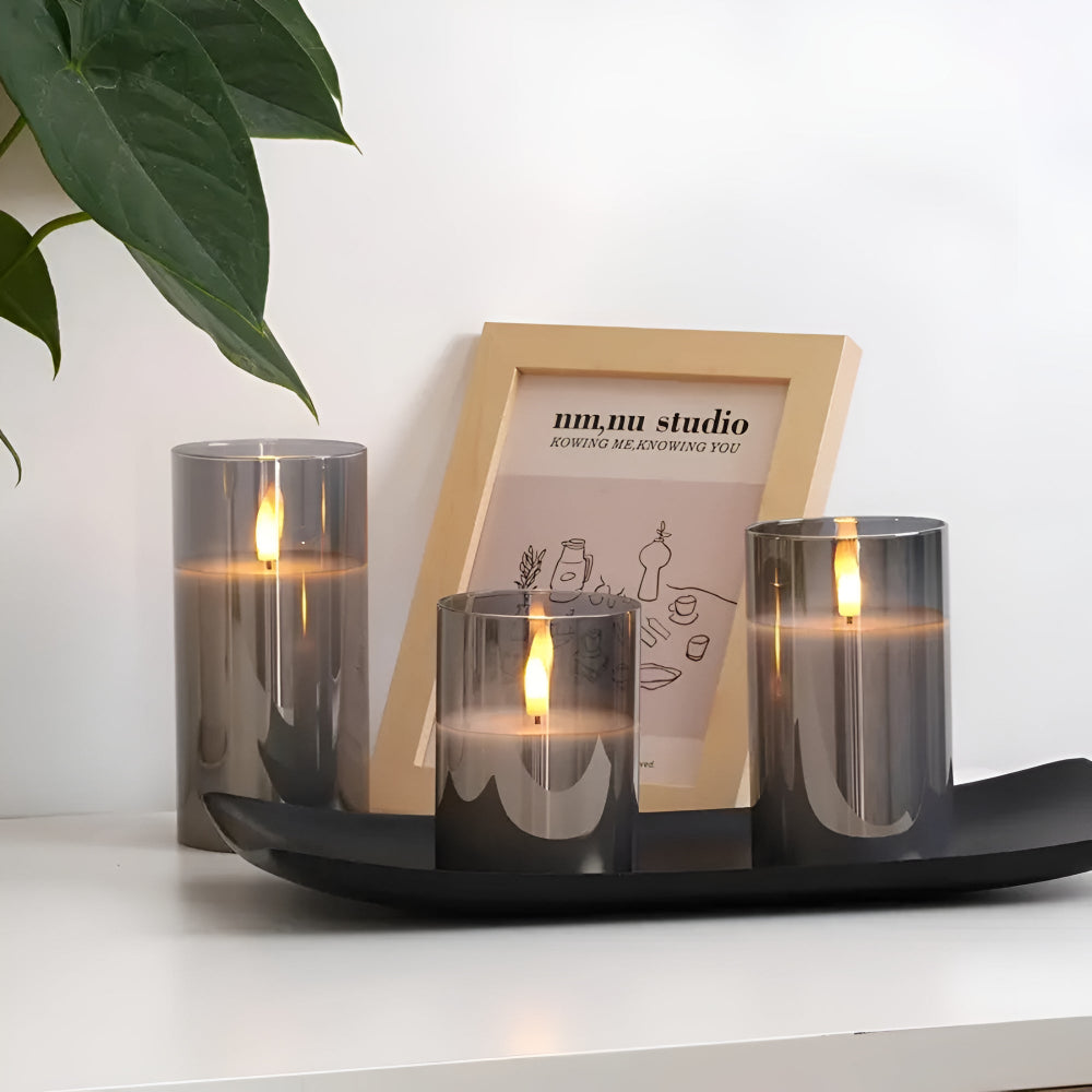 Lot de 3 bougies LED sans flamme 3D