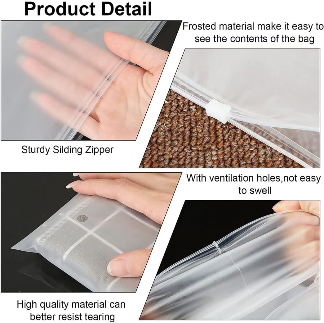Lot de 40 sachets de rangement réutilisables et mats pour vêtements et voyage