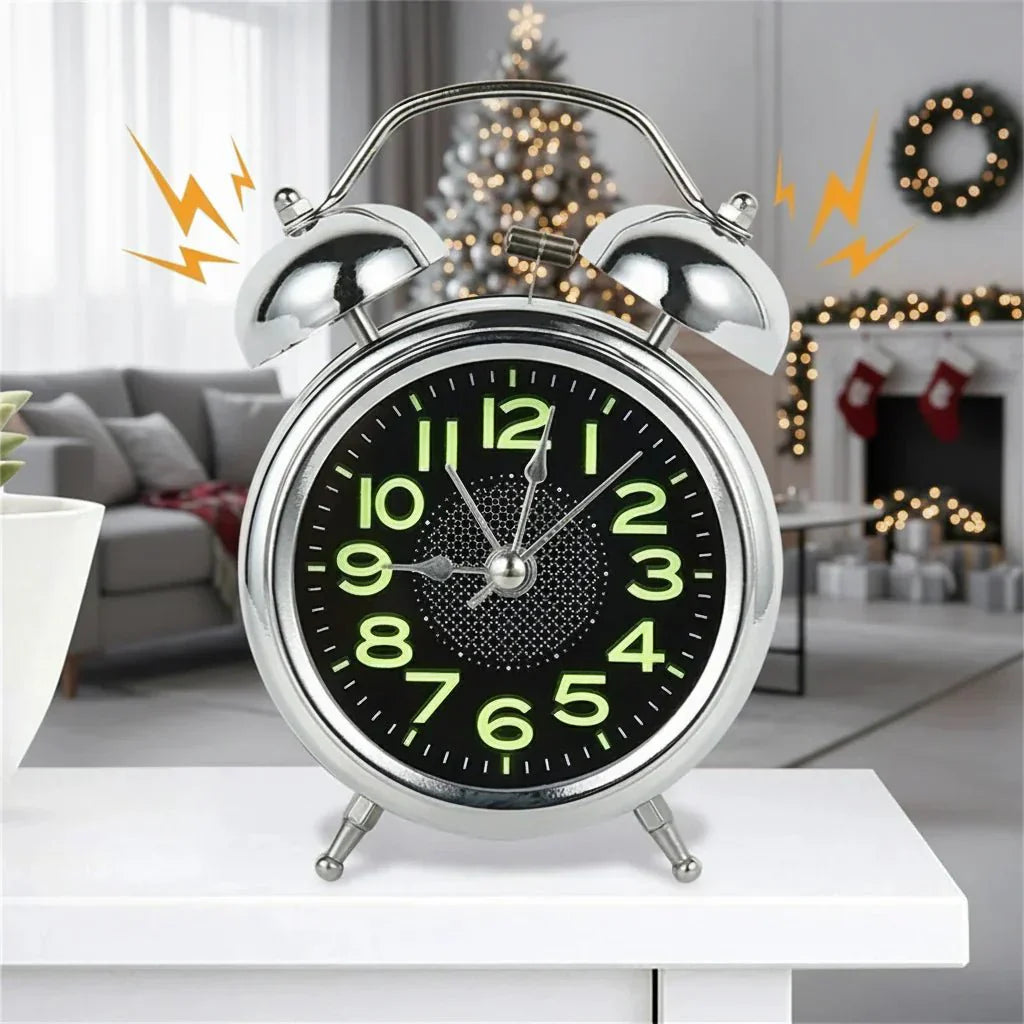 LOUDLUX – Extra Loud Retro Double Bell Alarm Clock for Heavy Sleepers