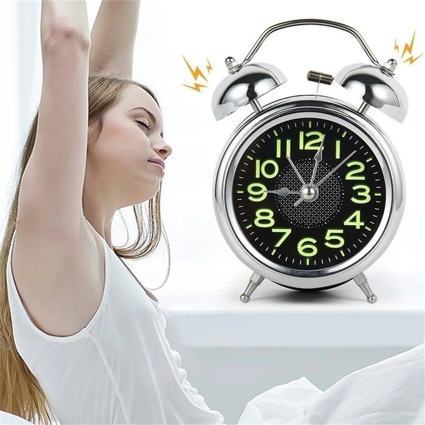 LOUDLUX – Extra Loud Retro Double Bell Alarm Clock for Heavy Sleepers