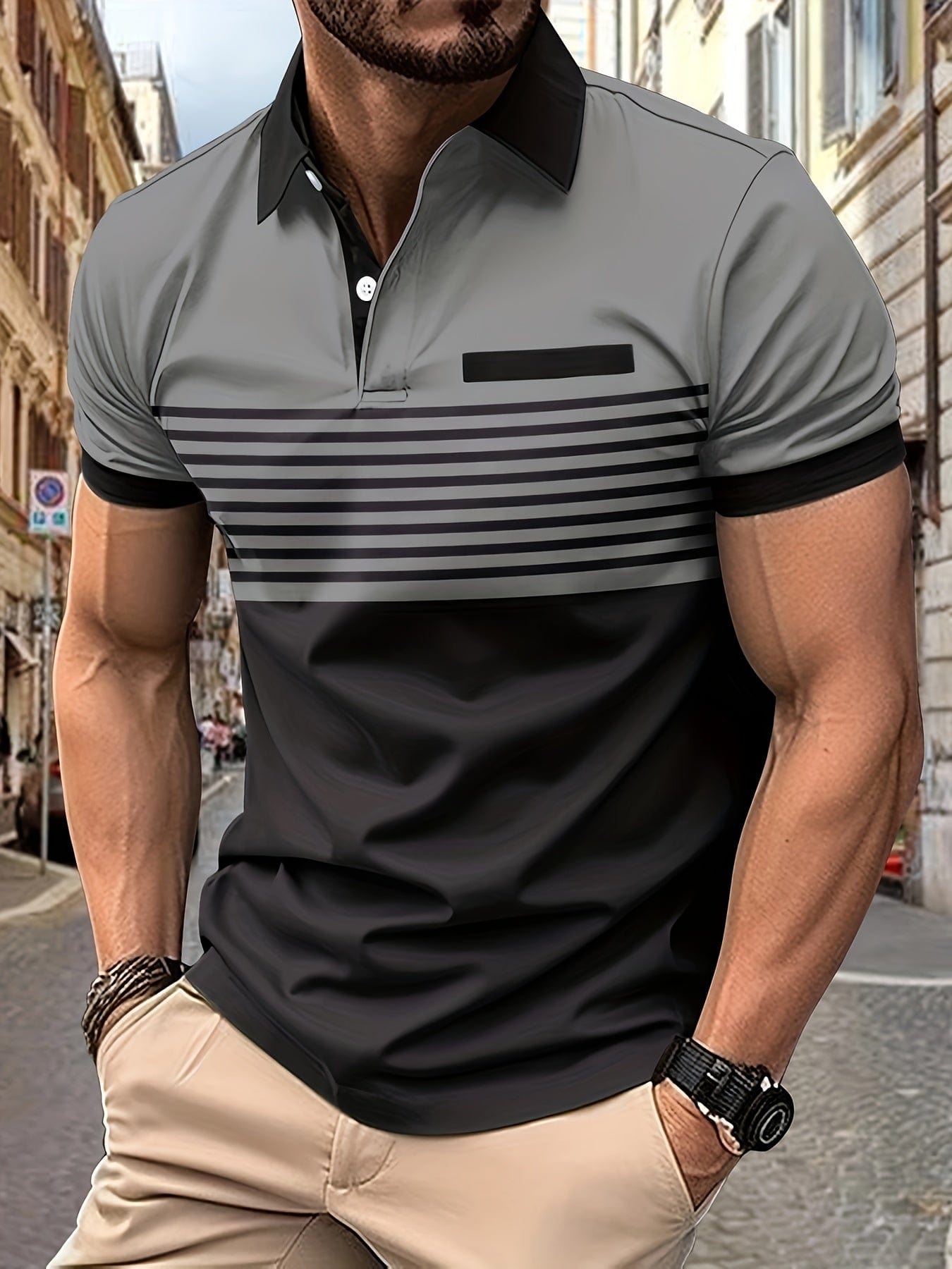 Louis｜Men's Striped Summer Polo Shirt