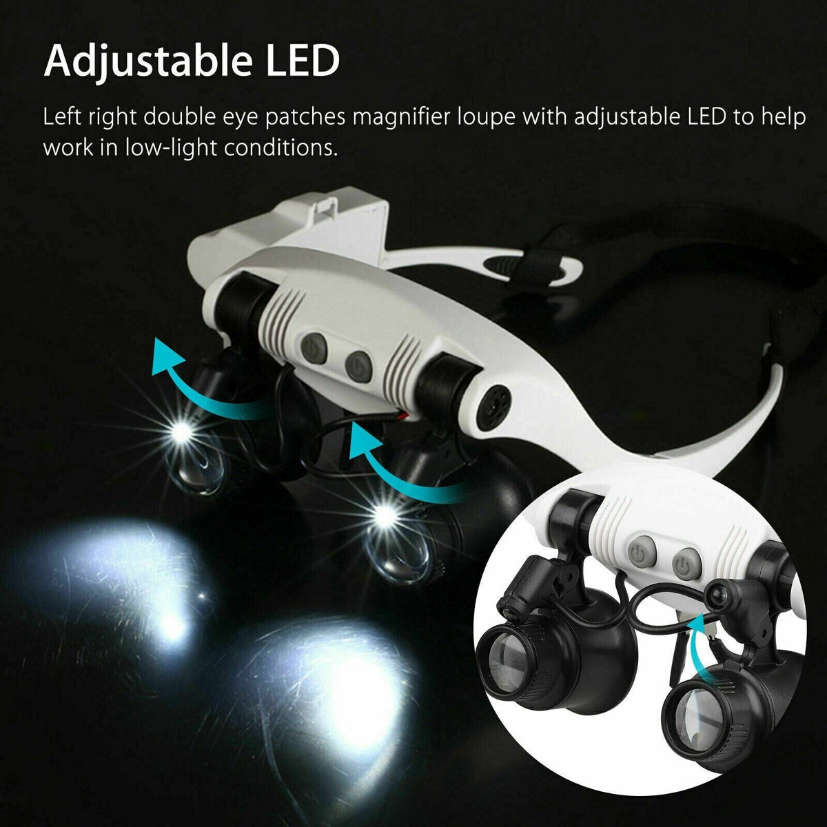 Loupe frontale avec LED et lentilles interchangeables