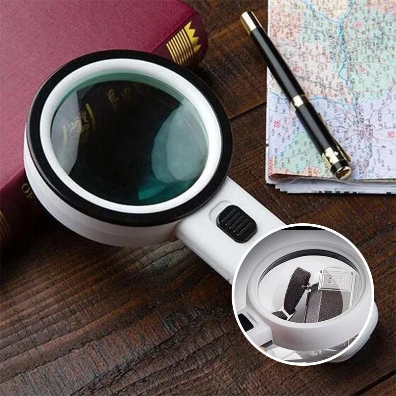 Loupe grossissante 30X avec éclairage LED
