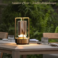 Lumière d'Orée – bezdrôtová dizajnová lampa z krištáľu a kovu