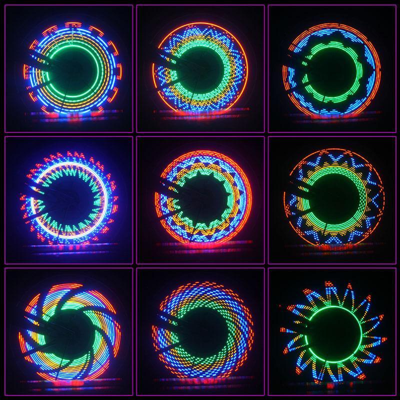 Lumières LED pour rayons de roue avec effet 3D