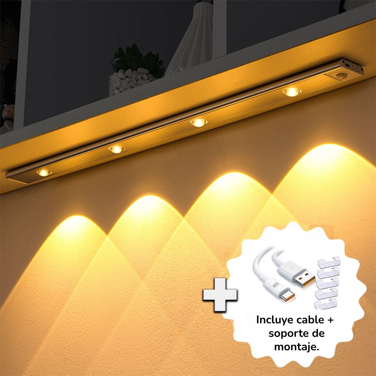 Luminaire LED sans fil avec détecteur de mouvement