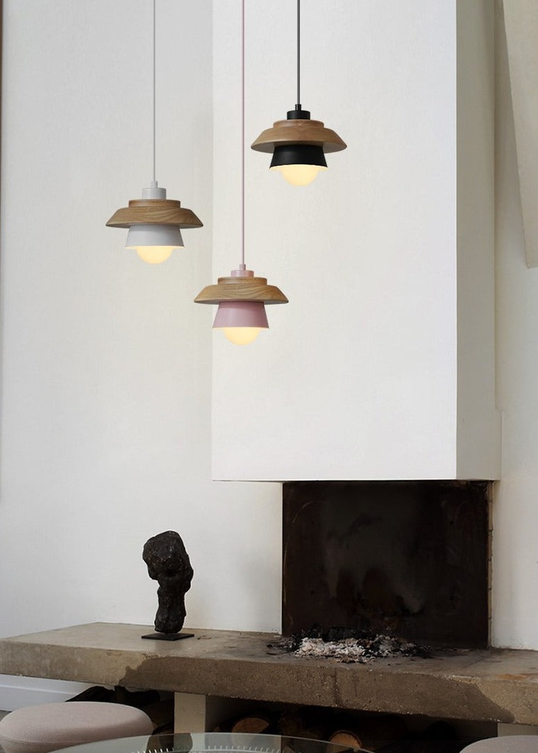 Luminaire suspendu en bois design scandinave naturel