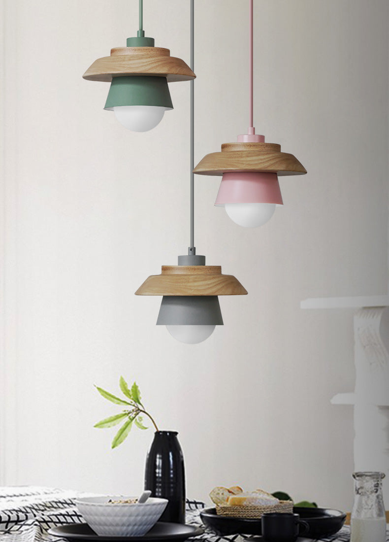 Luminaire suspendu en bois design scandinave naturel