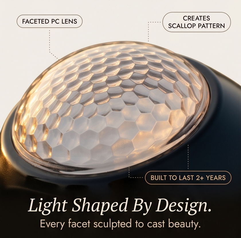 Luminaires solaires décoratifs pour clôture, lumière chaude, forme éventail/ondulée, lot de 6