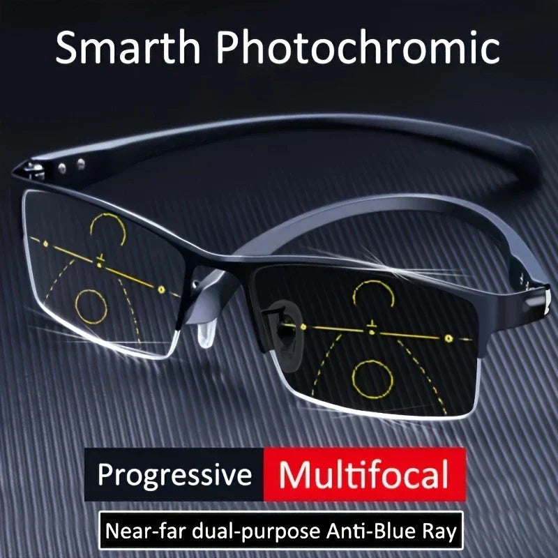 Lunettes de lecture avec verres progressifs et photochromiques