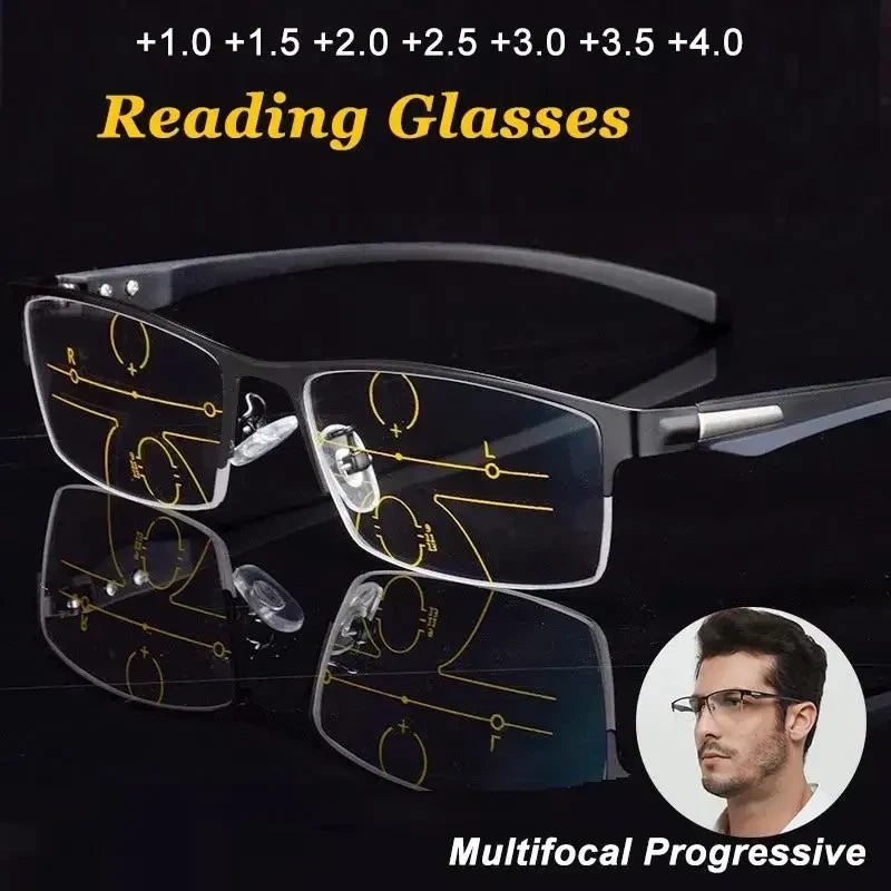 Lunettes de lecture avec verres progressifs et photochromiques