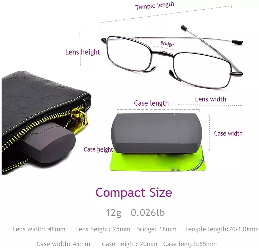 Lunettes de lecture pliables avec étui pour homme et femme – Modèle portable
