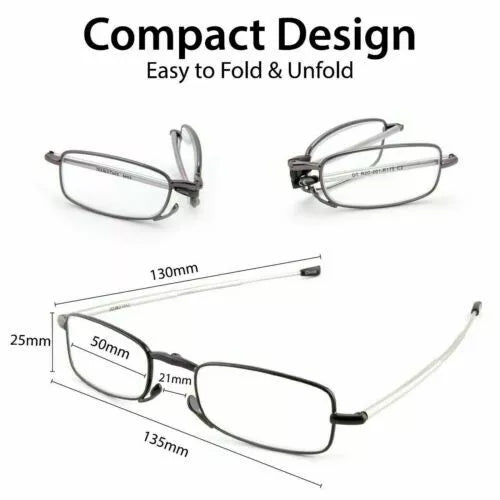 Lunettes de lecture pliables avec étui pour homme et femme – Modèle portable