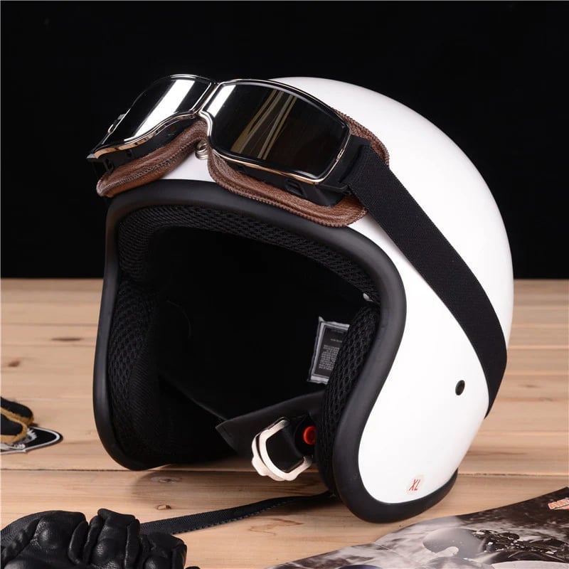 Lunettes de moto rétro | Protection UV | Résistantes aux impacts et ajustables