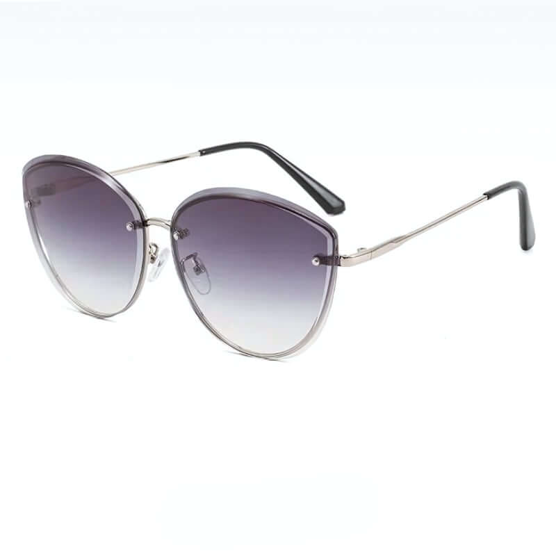 Lunettes de soleil femme, monture oeil de chat sans monture UV400