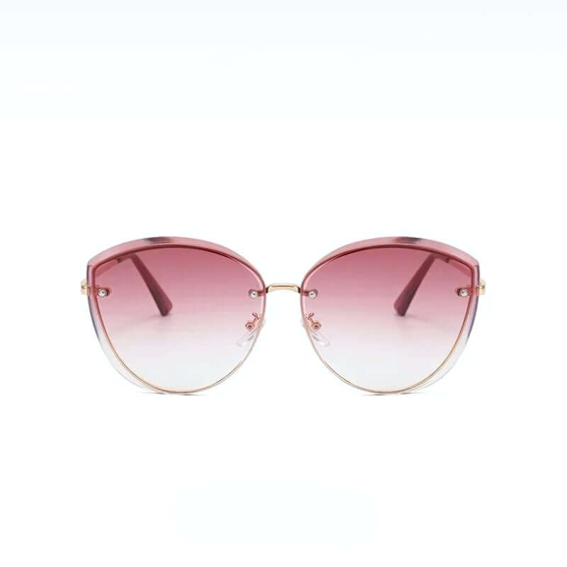 Lunettes de soleil femme, monture oeil de chat sans monture UV400