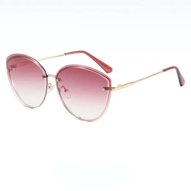 Lunettes de soleil femme, monture oeil de chat sans monture UV400