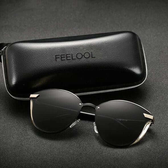 Lunettes de soleil œil-de-chat polarisées avec protection UV400 pour femme