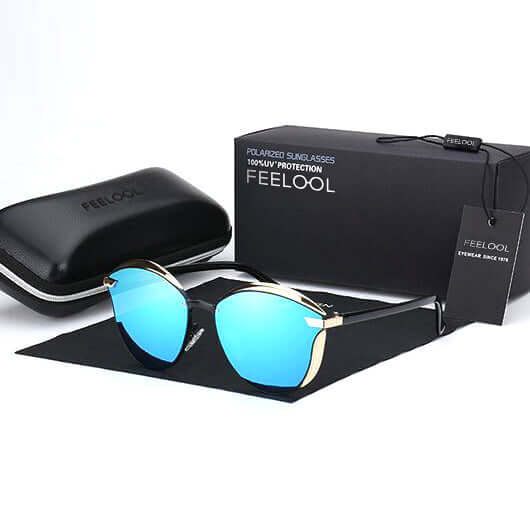 Lunettes de soleil œil-de-chat polarisées avec protection UV400 pour femme